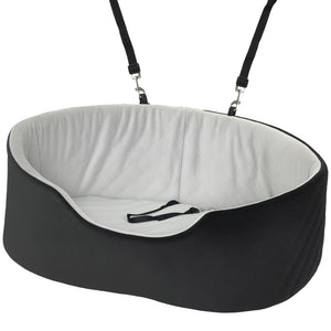 Dog car seat with removable and washable cushion, black