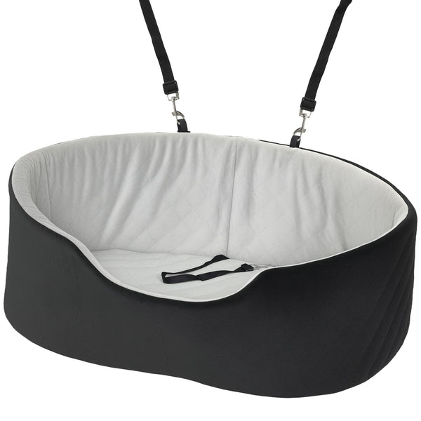 Dog car seat with removable and washable cushion, black