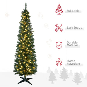 7ft Pre-Lit Artificial Christmas Tree with Warm White LED Lights