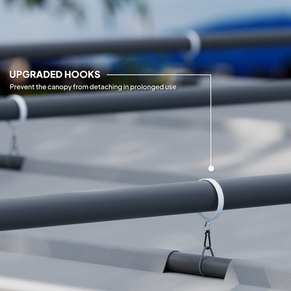 10 x 10 retractable pergola with magnetic fastening, grey