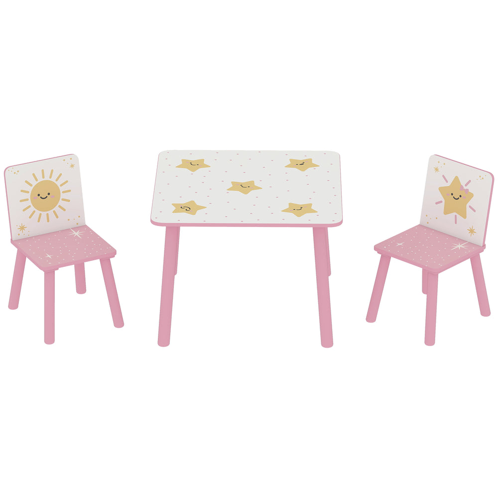 3-piece children's table and chair set, star pattern