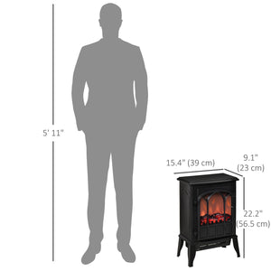 Black electric stove with adjustable brightness 750/1500 W