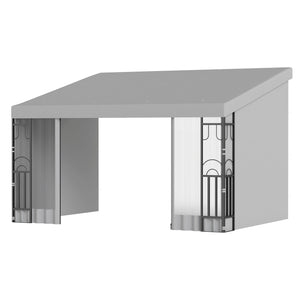 10' x 13' Wall Pergola with 2 Curtains and 2 Nets, UV Resistant, for Patio, Light Grey