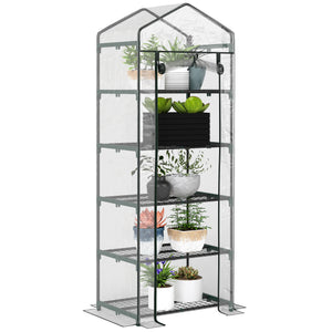 5-tier mini greenhouse with fixing clips