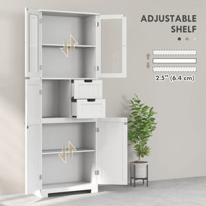 67-inch tall bathroom cabinet, white