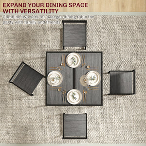 Dining table and chairs set, industrial style, for 2 people, ideal for small spaces.