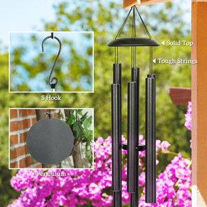 Wind chime with 6 aluminum tubes and hook
