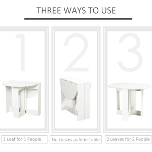41" folding dining table for small spaces, white.
