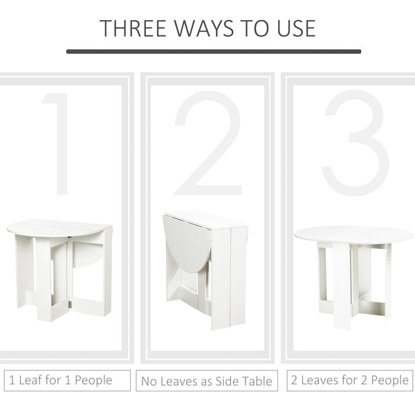 41" folding dining table for small spaces, white.