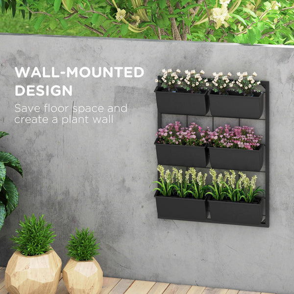 3-tier wall planter with 6 pots