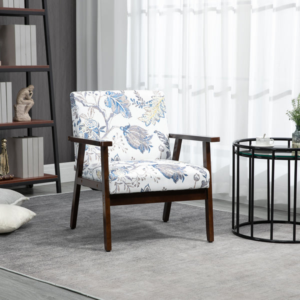 Modern accent chairs with upholstered seat, floral pattern