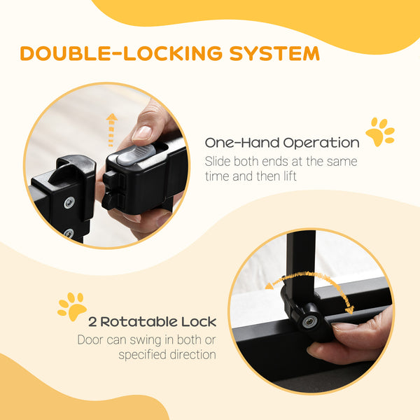 Extra tall dog gate with door, black