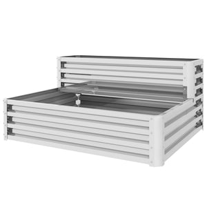 Galvanized 2-tier raised planter, silver