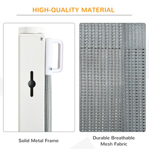 Retractable grey safety barrier