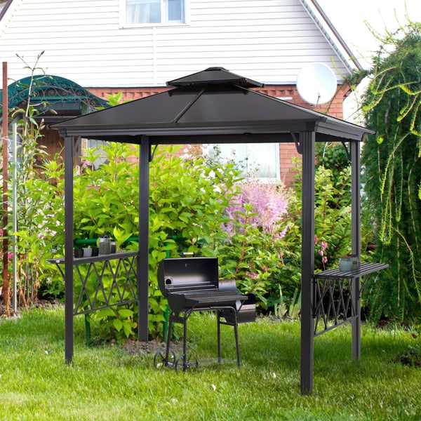 Barbecue gazebo with 6 hooks, cafe