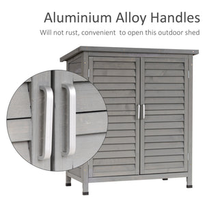 Wooden garden shed with 2 doors, grey