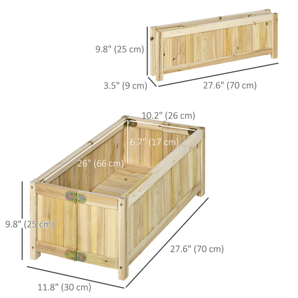 Folding raised wooden planter for garden and terrace