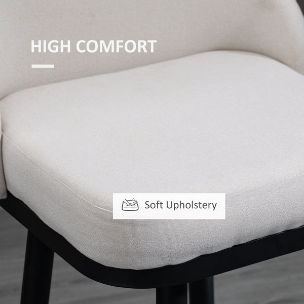 Set of 2 Extra Tall 360° Swivel Bar Stools, Cream White