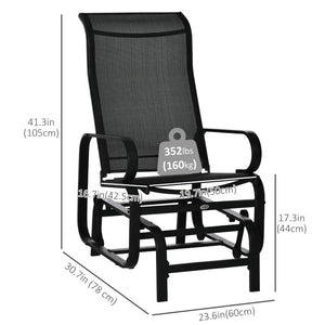 Rocking chair in breathable mesh fabric, black