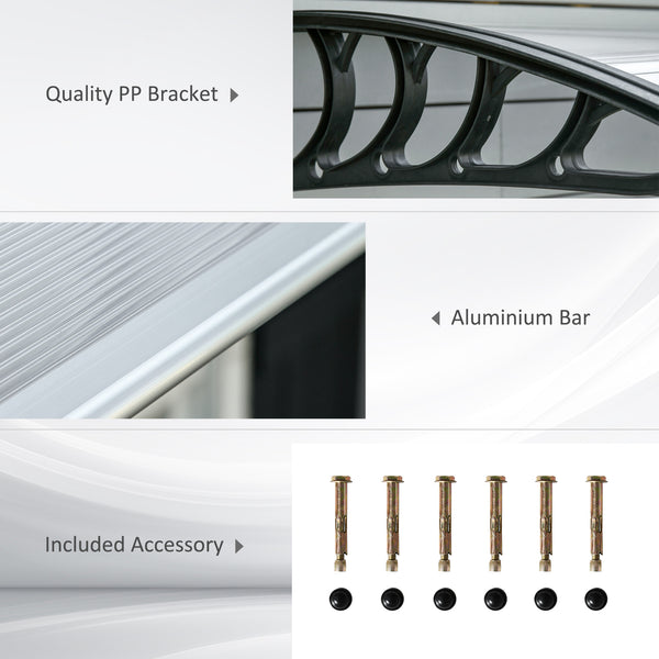 6.6 x 3.1 ft Clear Polycarbonate Door Canopy