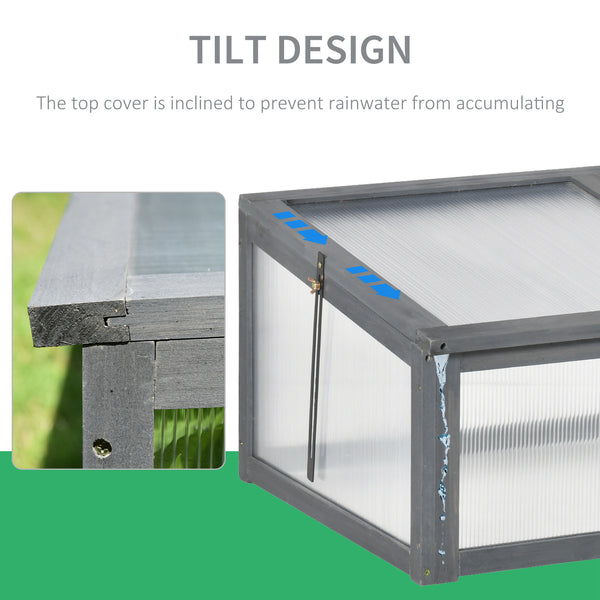 Cold wooden chassis with hinged and tilting lid, grey