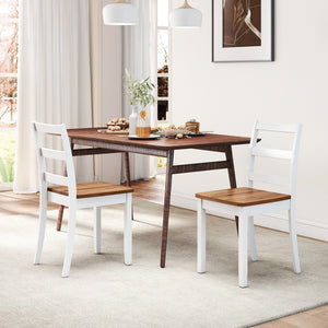 Set of 2 wooden dining chairs with solid rubberwood legs