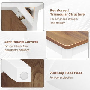 Set of 2 wooden dining chairs with solid rubberwood legs