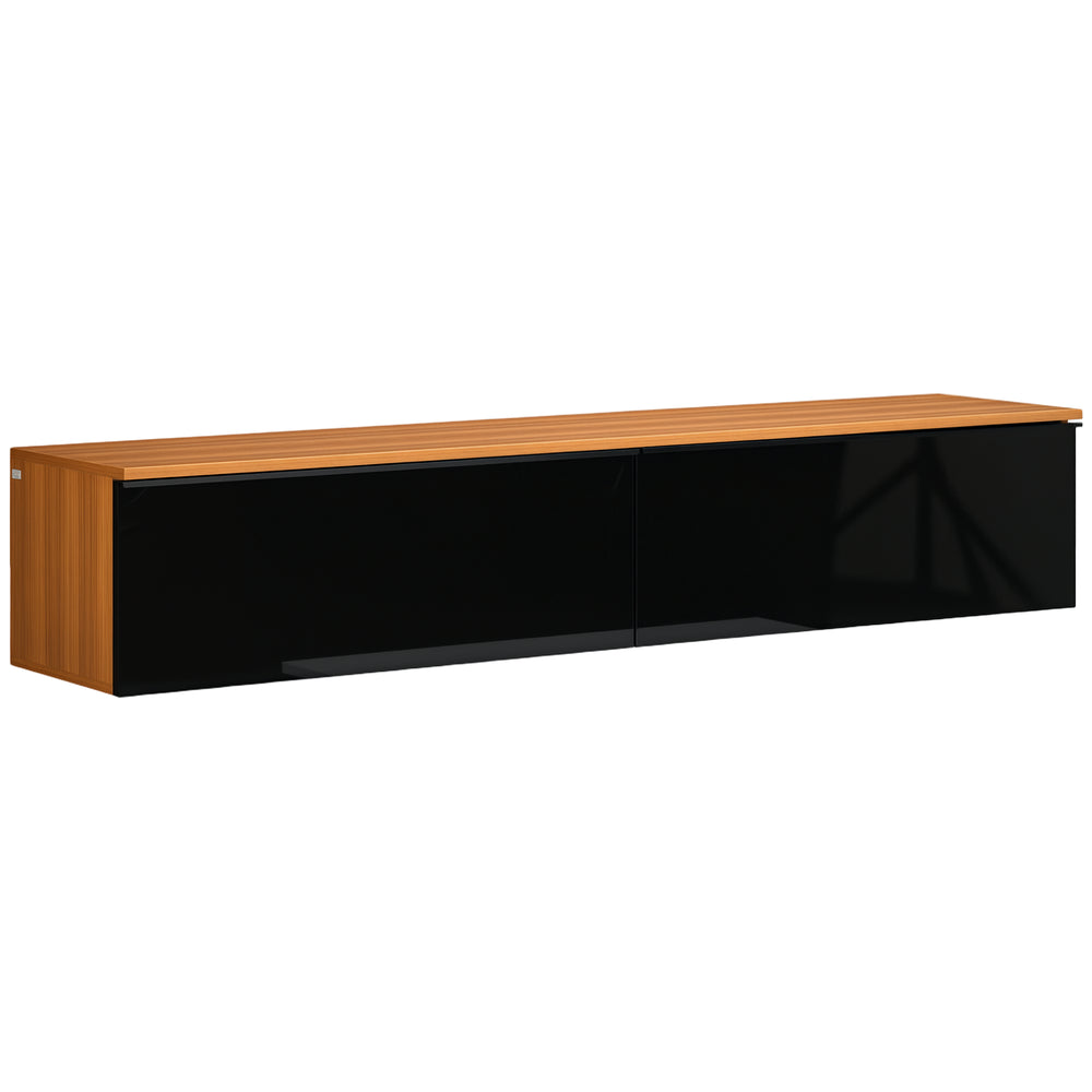 Floating TV Stand for TVs up to 70 inches with Storage, Brown and Black
