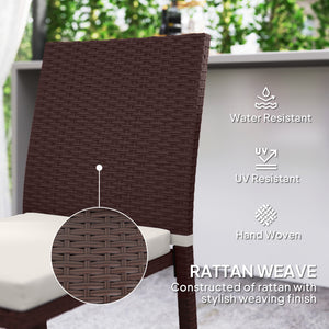 Set of 4 wicker dining chairs, beige