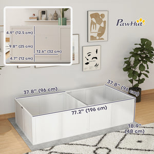 Whelping box with adjustable and removable door
