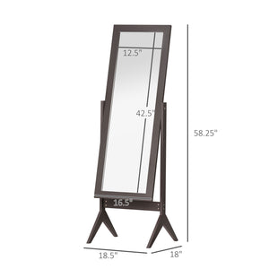 Full-length floor mirror with 2-position adjustable angle