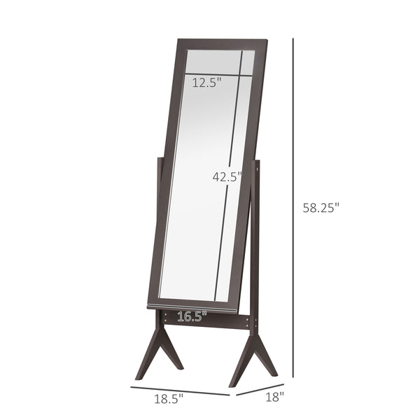Full-length floor mirror with 2-position adjustable angle