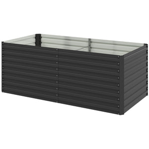 5' x 3' x 2' Raised Garden Bed, Galvanized Planter Box for Growing Flowers, Herbs and Vegetables, Dark Gray