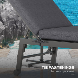 Set of 2 replacement cushions for sun loungers, grey