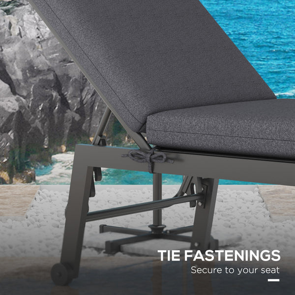 Set of 2 replacement cushions for sun loungers, grey
