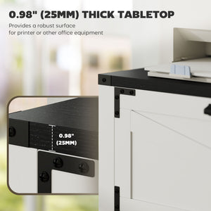 Country Style 3 Drawer Filing Cabinet with Adjustable Hanging Bars for Letter, A4, Legal Size, White