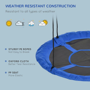 Saucer Swing with Adjustable Hanging Ropes, Blue