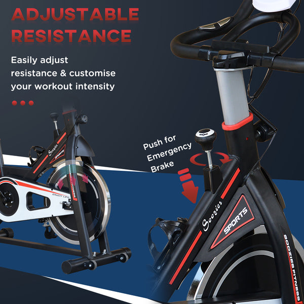 Upright Exercise Bike with LCD Display and Adjustable Resistance, Black