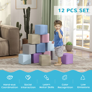 12-Piece Soft Foam Play Blocks - Multicolor