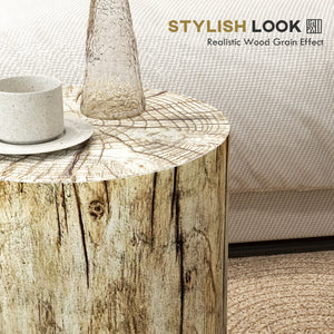 Tree stump side table