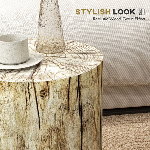 Tree stump side table