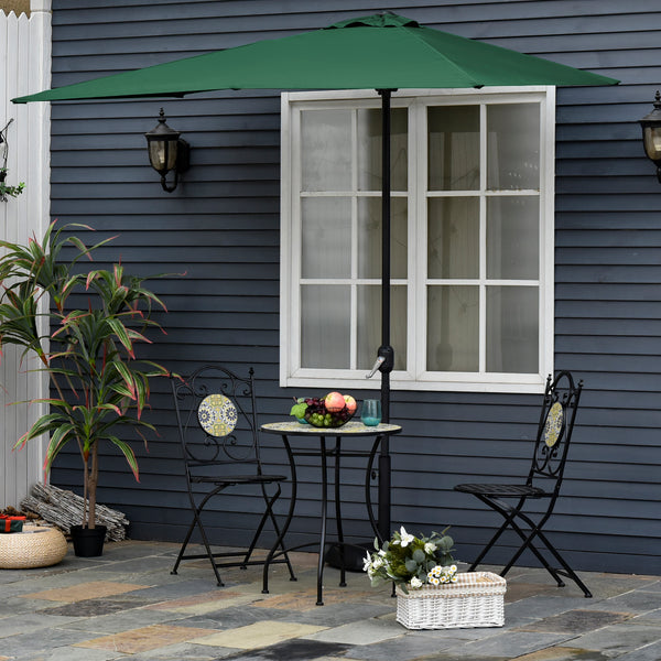 8-foot half-round parasol, green 