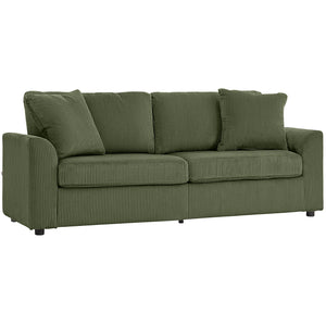 Canapé 3 places, 83,5 po, moderne, rembourré avec ressorts ensachés et 2 coussins d'appoint pour salon, vert
