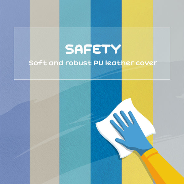 6-piece soft play area for children, yellow/green