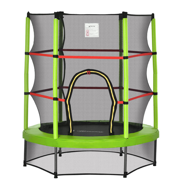 55" Kids Trampoline with Enclosure Net, Green