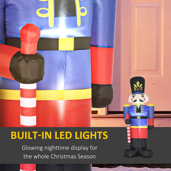 8ft Blue and Red Inflatable Nutcracker