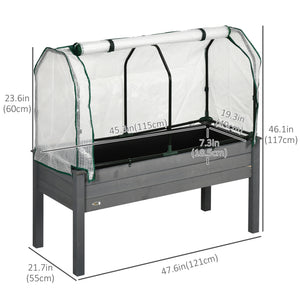 Raised garden bed with PE greenhouse cover