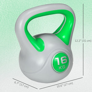 35 lb kettlebell with wide handle and stable base – Green and gray