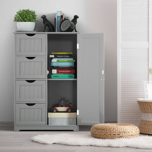 Wooden indoor cabinet with 4 drawers - Grey