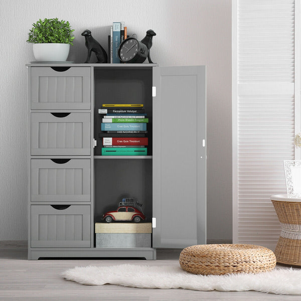 Wooden indoor cabinet with 4 drawers - Grey
